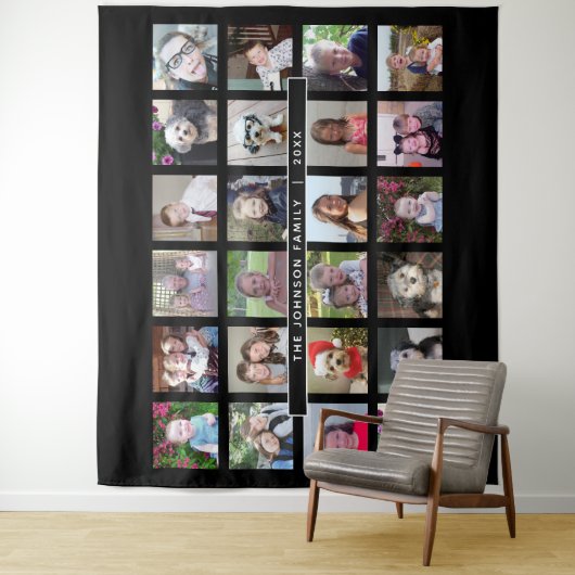 Tenture Collage de 24 Modèles photo avec texte personnalis (En situation)