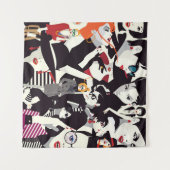 Tenture Collage de filles à la mode : pop art (Devant (Horizontal))