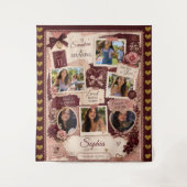 Tenture Collage de naissance personnalisé pour adolescente (Devant)