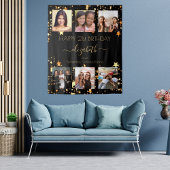 Tenture Collage de photos d'anniversaire noir or meilleure