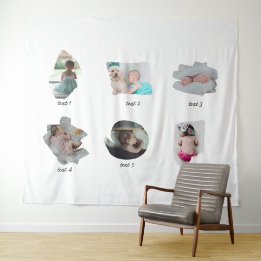 Tenture Collage de photos de bébé moderne (En situation (horizontale))
