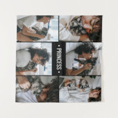 Tenture Collage de photos de chat Monogrammé (Devant (Horizontal))