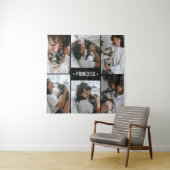 Tenture Collage de photos de chat Monogrammé (En situation)