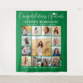 Tenture Collage de photos de diplôme Grand fond vert (Devant)