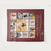 Tenture Collage de photos de diplômes Bourgogne & Gold Con (Devant (Horizontal))