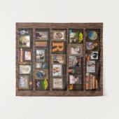 Tenture Collage de photos de famille Bibliothèque antique (Devant (Horizontal))