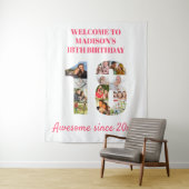 Tenture Collage de photos de fête d'anniversaire 18 ans Fo (En situation)