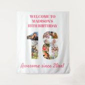 Tenture Collage de photos de fête d'anniversaire 18 ans Fo (Devant)