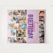 Tenture Collage de photos de fête d'anniversaire Fond pers (Devant (Horizontal))