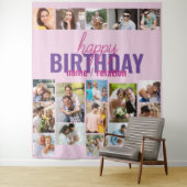 Tenture Collage de photos de fête d'anniversaire Fond pers (En situation)