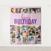 Tenture Collage de photos de fête d'anniversaire Fond pers (Devant)