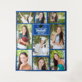 Tenture Collage de photos de remise de diplôme bleue 2025  (Devant)