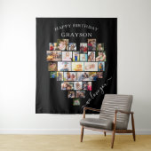 Tenture Collage de photos du coeur Joyeux anniversaire Per (En situation)