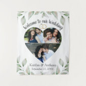 Tenture Collage de photos en forme de cœur pour mariage de (Devant)