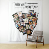 Tenture Collage de photos en forme de cœur, toile de fond  (En situation)