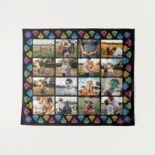 Tenture Collage personnalisé de 16 photos, diamant, grande (Devant (Horizontal))