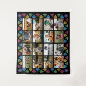 Tenture Collage personnalisé de 16 photos, diamant, grande (Devant)