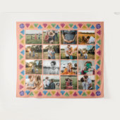 Tenture Collage personnalisé de 16 photos en diamant géant (Devant (Horizontal))