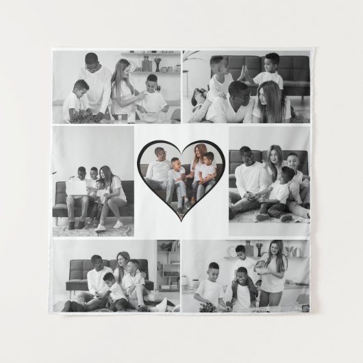 Tenture Collage photo 7 en noir et blanc (Devant)