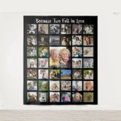 Tenture Collage photo Anniversaire PARCE QUE DEUX SONT TOM (Devant)