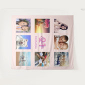 Tenture Collage photo anniversaire rose gold blush (Devant (Horizontal))