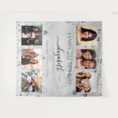 Tenture Collage photo argenté d'anniversaire meilleures am (Devant (Horizontal))