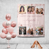 Tenture Collage photo d'anniversaire rose gold meilleures