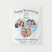 Tenture Collage photo de 3 avec cœur pour anniversaire cou (Devant)