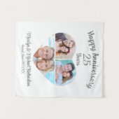 Tenture Collage photo de 3 avec cœur pour anniversaire cou (Devant (Horizontal))