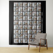 Tenture Collage photo de 54 Carrés avec texte simple (En situation)