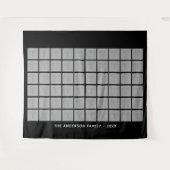 Tenture Collage photo de 60 Carrés avec texte - noir (Devant (Horizontal))