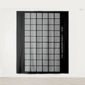 Tenture Collage photo de 60 Carrés avec texte - noir (Devant)