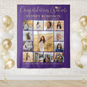 Tenture Collage photo de diplôme Purple et Gold Contexte