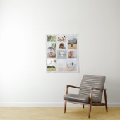 Tenture Collage photo de la famille monochrome gris modern (En situation)