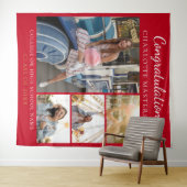 Tenture Collage photo de la Graduation moderne Rouge arriè (En situation (horizontale))