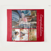 Tenture Collage photo de la Graduation moderne Rouge arriè (Devant (Horizontal))