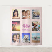 Tenture Collage photo de Quinceanera en or rose (Devant)