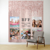 Tenture Collage photo meilleurs amis parties scintillant r (En situation)