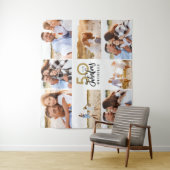 Tenture collage photo moderne noir et or pour 50e annivers (En situation)