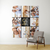 Tenture Collage photo moderne pour 40e anniversaire noir e (En situation)