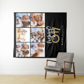 Tenture Collage photo noir et or 40 ans et fabuleuse (En situation (horizontale))