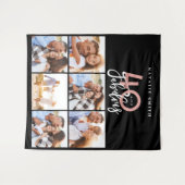 Tenture Collage photo noir et rose 40 ans et fabuleuse (Devant (Horizontal))