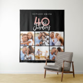 Tenture Collage photo noir et rose 40 ans et fabuleuse (En situation)