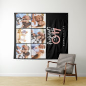 Tenture Collage photo noir et rose 40 ans et fabuleuse (En situation (horizontale))