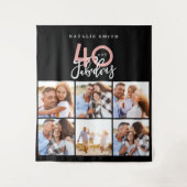 Tenture Collage photo noir et rose 40 ans et fabuleuse (Devant)