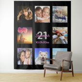 Tenture Collage photo noir pour 21 ans (En situation)