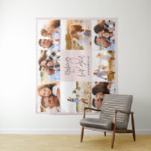 Tenture collage photo pailleté rose girly pour 50e anniver (En situation)