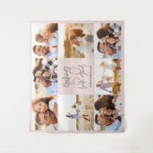 Tenture collage photo pailleté rose girly pour 50e anniver (Devant)