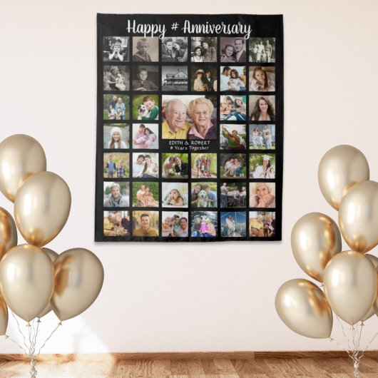 Tenture Collage photo personnalisé 39e anniversaire