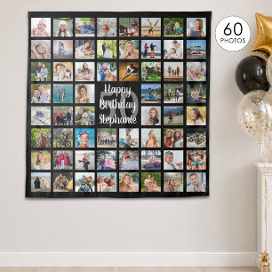 Tenture Collage photo personnalisé 60 ans